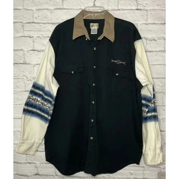 Express Rider Vintage 100% cotton rodeo Aztec western button down shirt 2XL - Picture 1 of 9